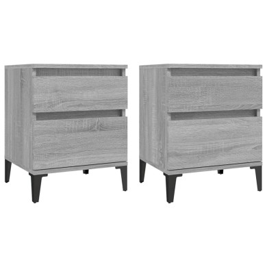 Tables de chevet 2 pcs Sonoma gris 40x35x50 cm