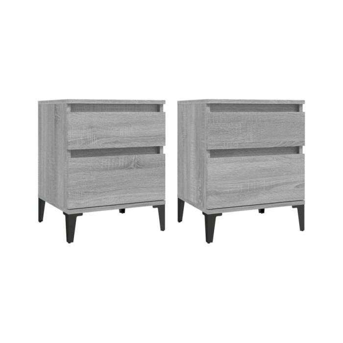 Tables de chevet 2 pcs Sonoma gris 40x35x50 cm