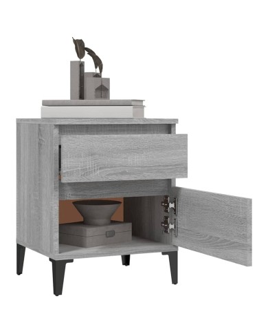 Tables de chevet 2 pcs Sonoma gris 40x35x50 cm