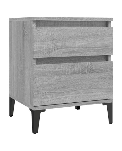 Tables de chevet 2 pcs Sonoma gris 40x35x50 cm