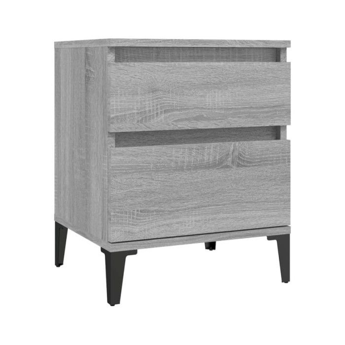 Tables de chevet 2 pcs Sonoma gris 40x35x50 cm