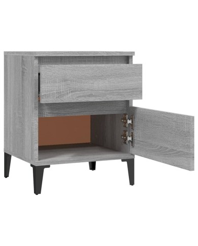Tables de chevet 2 pcs Sonoma gris 40x35x50 cm