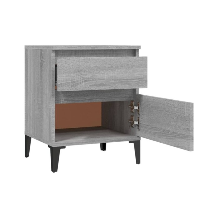 Tables de chevet 2 pcs Sonoma gris 40x35x50 cm
