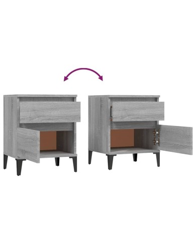 Tables de chevet 2 pcs Sonoma gris 40x35x50 cm