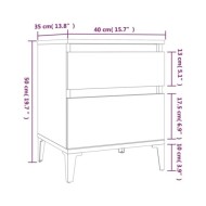 Tables de chevet 2 pcs Sonoma gris 40x35x50 cm
