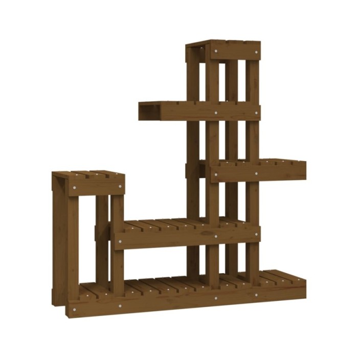 Support à plantes Marron miel 92x25x97 cm Bois massif de pin