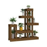 Support à plantes Marron miel 92x25x97 cm Bois massif de pin