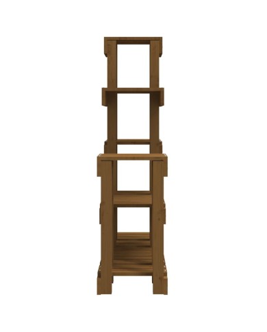 Support à plantes Marron miel 92x25x97 cm Bois massif de pin