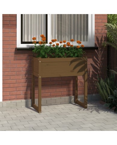 Jardinière Marron miel 78x40x81 cm Bois massif de pin
