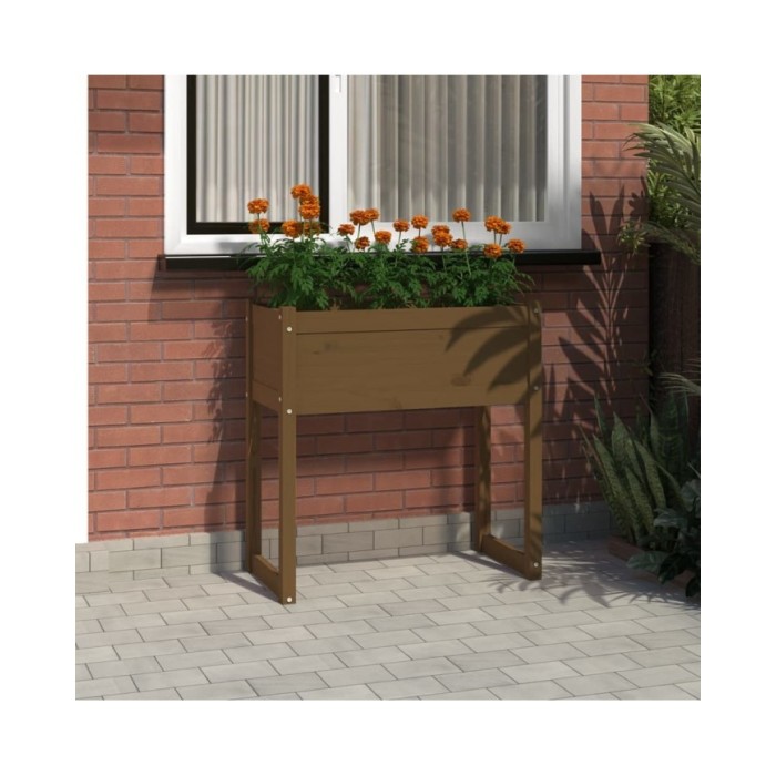 Jardinière Marron miel 78x40x81 cm Bois massif de pin