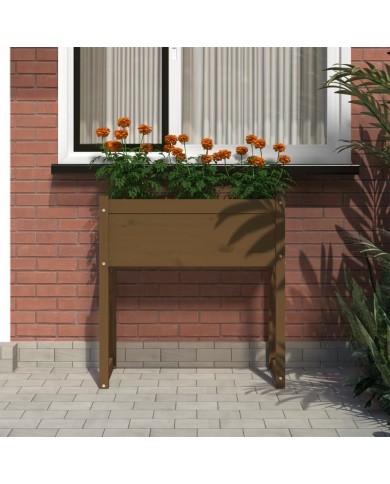 Jardinière Marron miel 78x40x81 cm Bois massif de pin