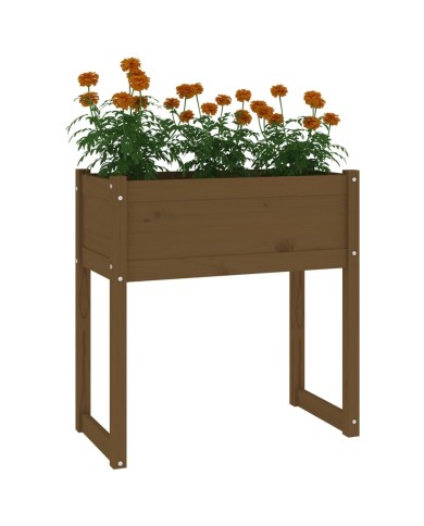 Jardinière Marron miel 78x40x81 cm Bois massif de pin
