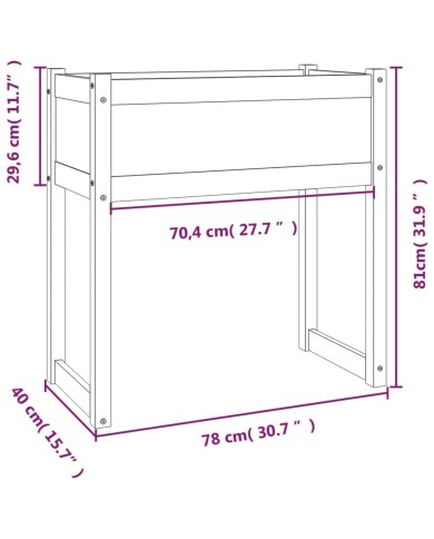 Jardinière Marron miel 78x40x81 cm Bois massif de pin