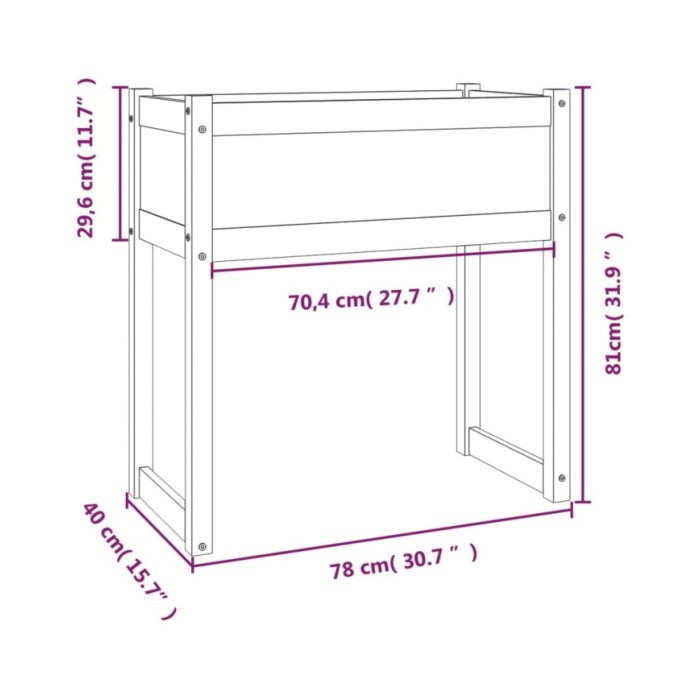 Jardinière Marron miel 78x40x81 cm Bois massif de pin
