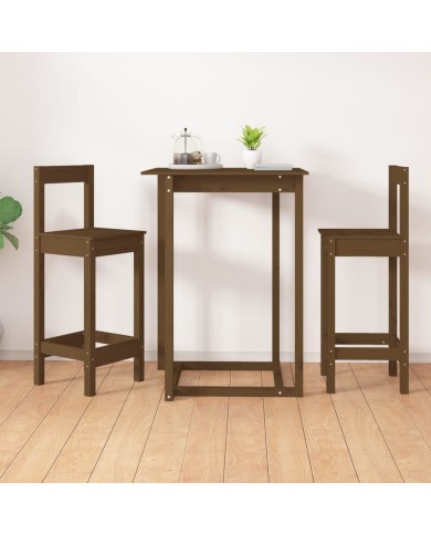 Chaises de bar 2 pcs Marron miel 40x41,5x112 cm Pin solide