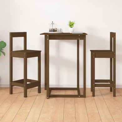 Chaises de bar 2 pcs Marron miel 40x41,5x112 cm Pin solide