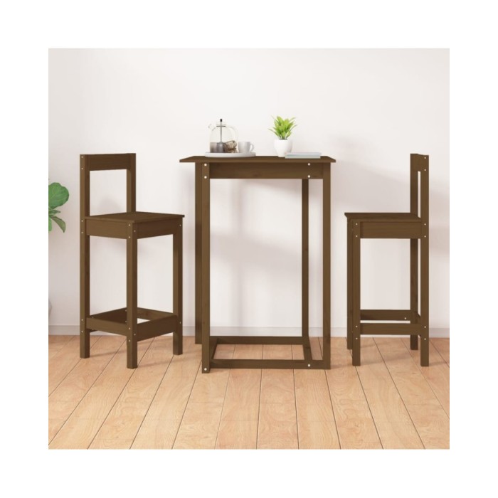 Chaises de bar 2 pcs Marron miel 40x41,5x112 cm Pin solide