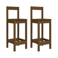 Chaises de bar 2 pcs Marron miel 40x41,5x112 cm Pin solide