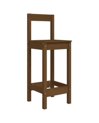 Chaises de bar 2 pcs Marron miel 40x41,5x112 cm Pin solide