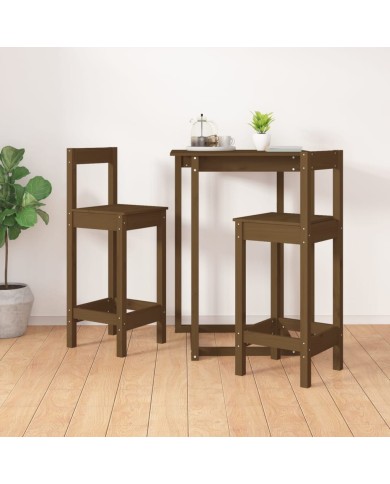 Chaises de bar 2 pcs Marron miel 40x41,5x112 cm Pin solide