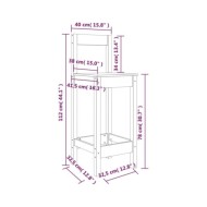 Chaises de bar 2 pcs Marron miel 40x41,5x112 cm Pin solide