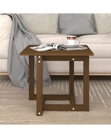 Table basse Marron miel 50x50x45 cm Bois massif de pin