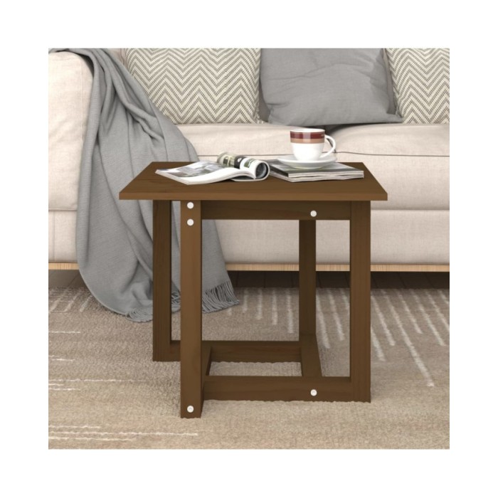 Table basse Marron miel 50x50x45 cm Bois massif de pin