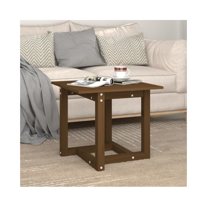 Table basse Marron miel 50x50x45 cm Bois massif de pin