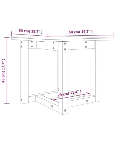 Table basse Marron miel 50x50x45 cm Bois massif de pin