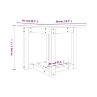 Table basse Marron miel 50x50x45 cm Bois massif de pin