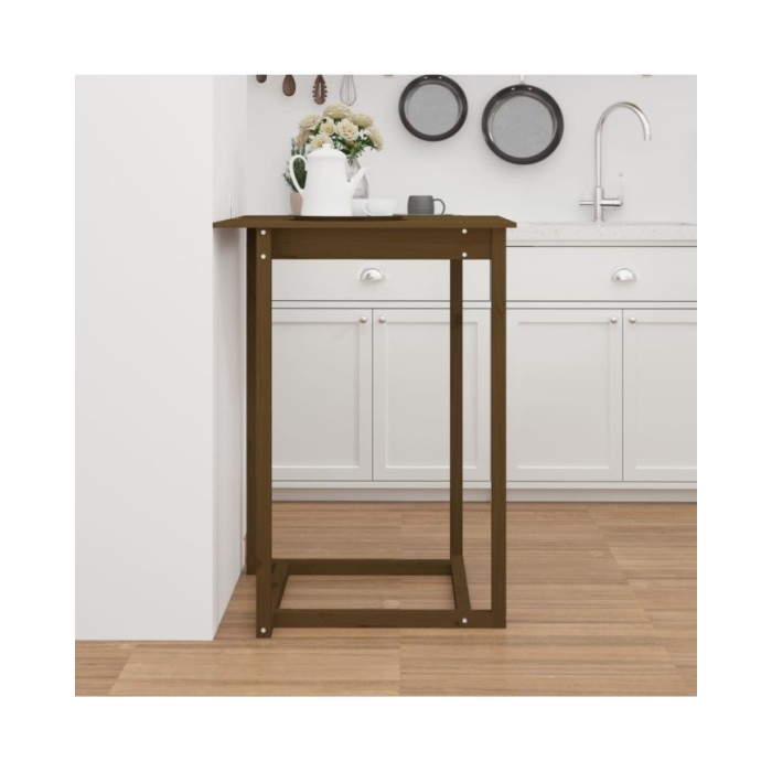 Table de bar Marron miel 80x80x110 cm Bois massif de pin