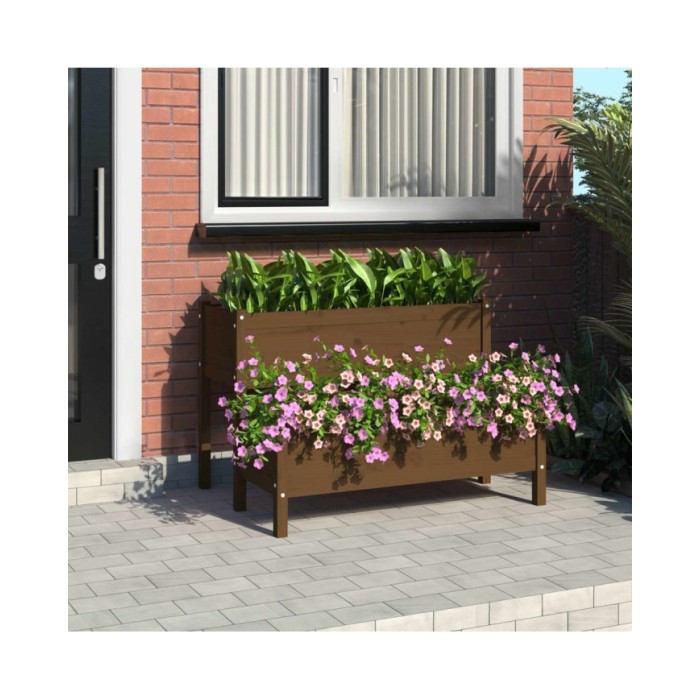 Jardinière Marron miel 110x84x75 cm Bois massif de pin
