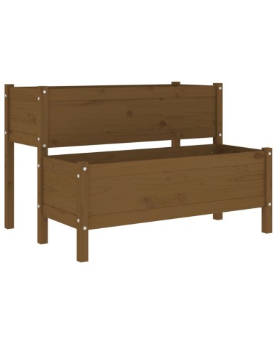 Jardinière Marron miel 110x84x75 cm Bois massif de pin