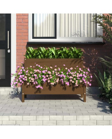 Jardinière Marron miel 110x84x75 cm Bois massif de pin