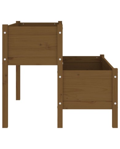 Jardinière Marron miel 110x84x75 cm Bois massif de pin