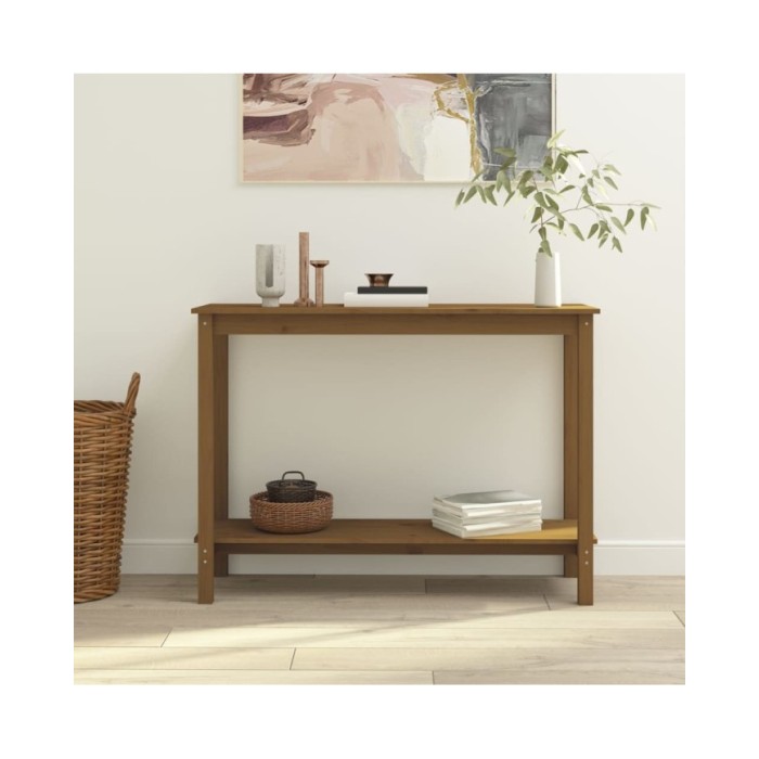 Table console Marron miel 110x40x80 cm Bois massif de pin
