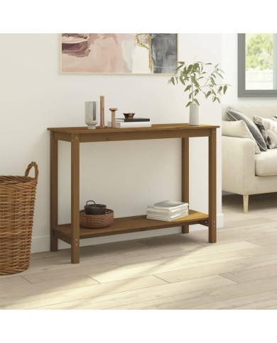 Table console Marron miel 110x40x80 cm Bois massif de pin
