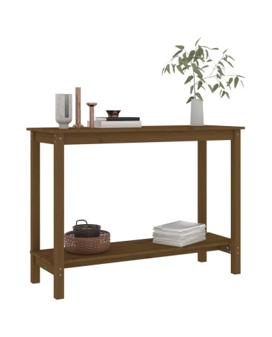 Table console Marron miel 110x40x80 cm Bois massif de pin