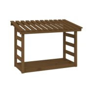 Support de bois de chauffage Marron miel 108x64,5x78cm Bois pin