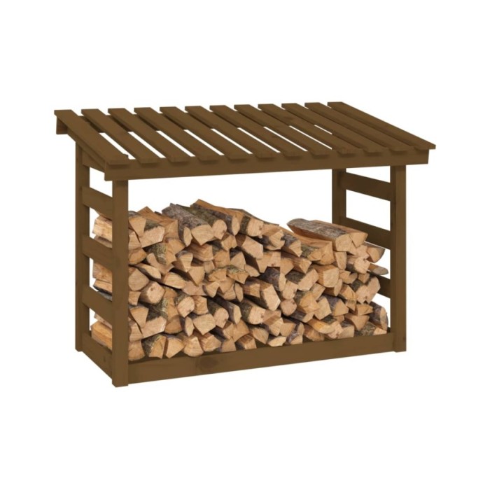 Support de bois de chauffage Marron miel 108x64,5x78cm Bois pin