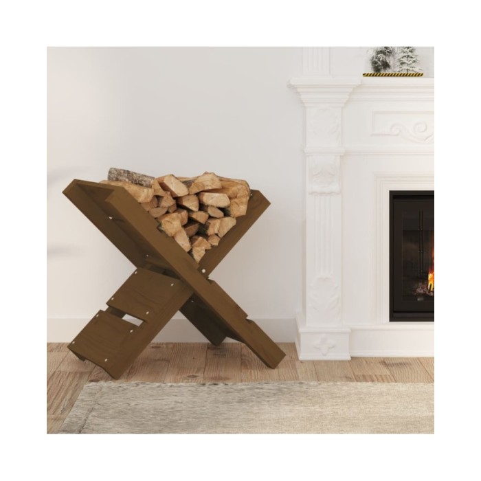 Porte-bûches Marron miel 47x39,5x48 cm Bois massif de pin