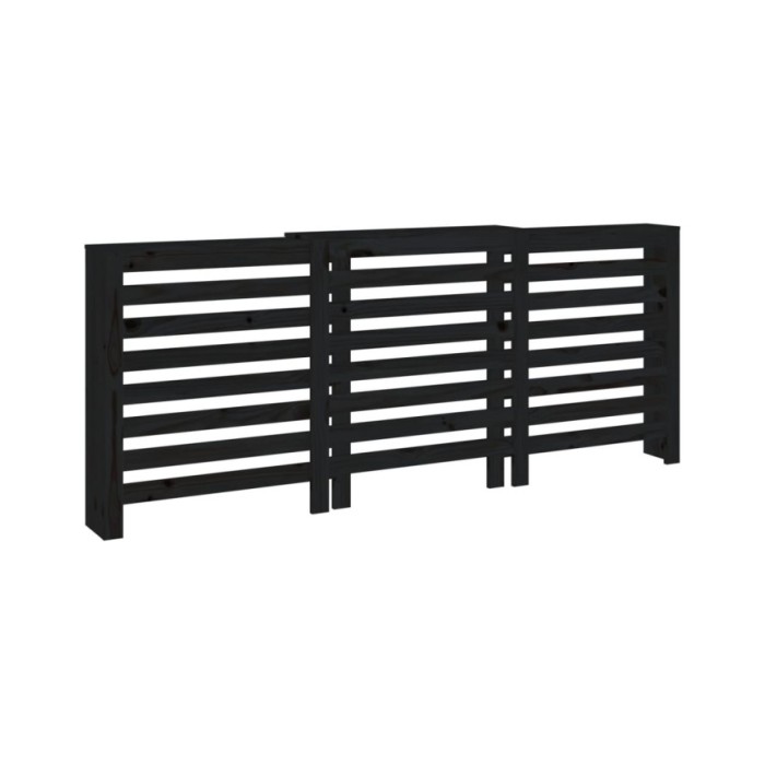 Cache-radiateur Noir 210x21x85 cm Bois massif de pin