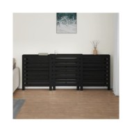Cache-radiateur Noir 210x21x85 cm Bois massif de pin