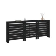 Cache-radiateur Noir 210x21x85 cm Bois massif de pin