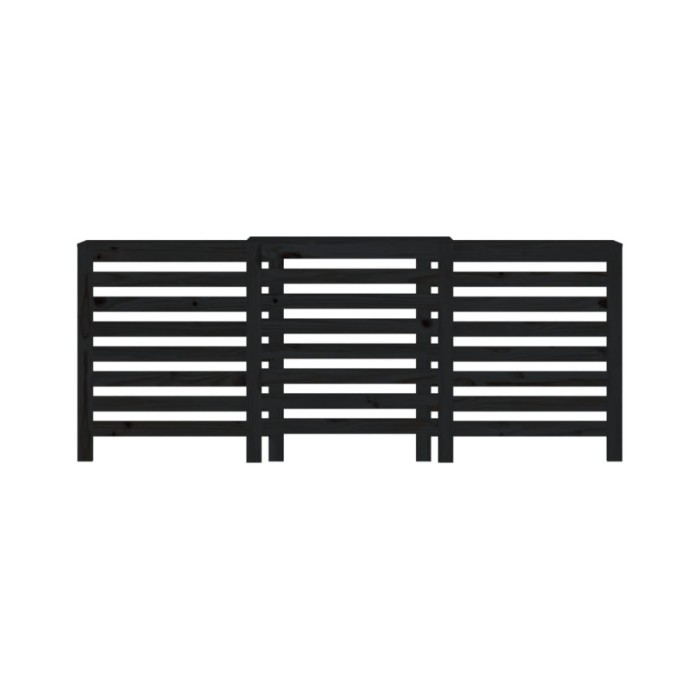 Cache-radiateur Noir 210x21x85 cm Bois massif de pin