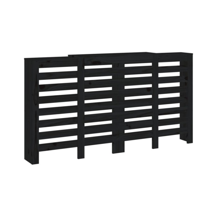 Cache-radiateur Noir 210x21x85 cm Bois massif de pin