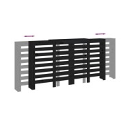 Cache-radiateur Noir 210x21x85 cm Bois massif de pin
