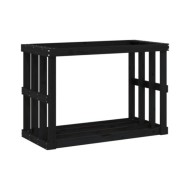 Porte-bûches d’extérieur Noir 108x52x74 cm Bois massif de pin