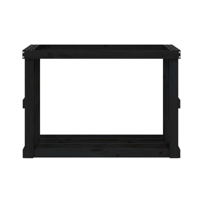 Porte-bûches d’extérieur Noir 108x52x74 cm Bois massif de pin