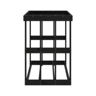Porte-bûches d’extérieur Noir 108x52x74 cm Bois massif de pin